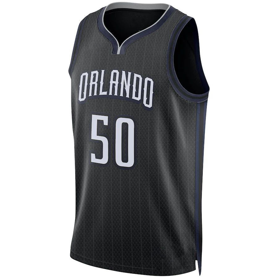 O.Magic #50 Cole Anthony Unisex 2022-23 Swingman Jersey City Edition Black Stitched American Basketball Jersey - Main View