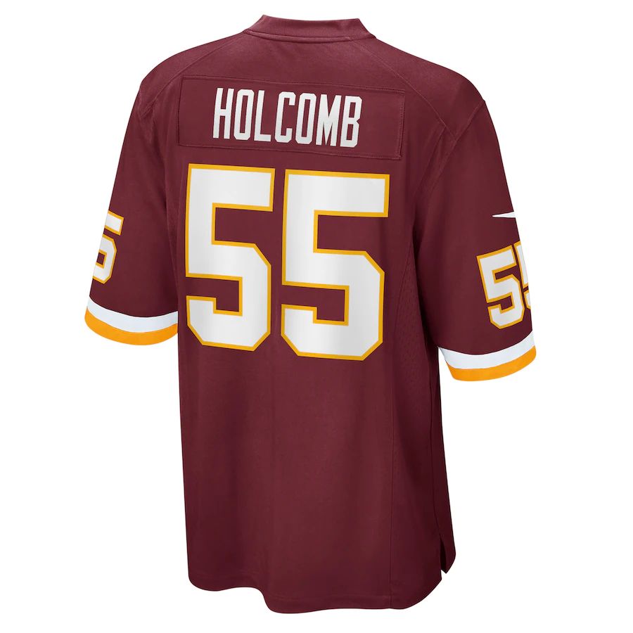W.Football Team #55 Cole Holcomb Burgundy Game Player Jersey Stitched American Football Jerseys - Main View