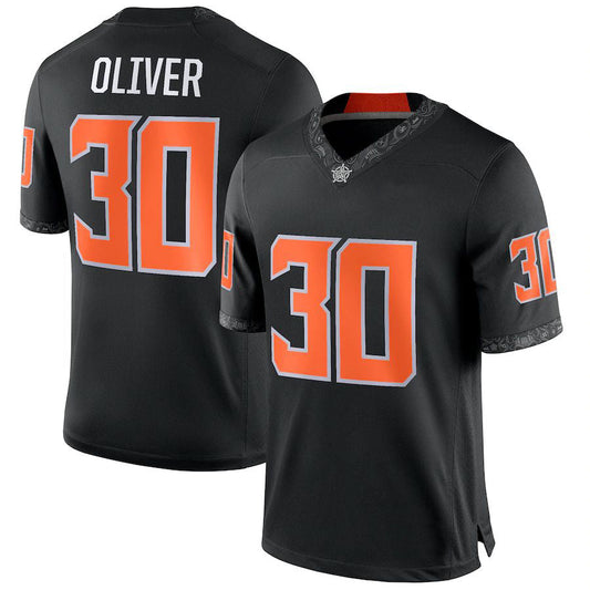 O.State Cowboys #30 Collin Oliver NIL Replica Football Jersey  Black Stitched American College Jerseys - Main View