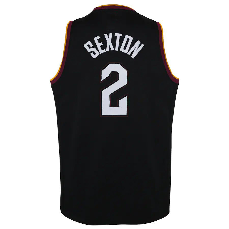 C.Cavaliers #2 Collin Sexton 2020-21 Swingman Jersey Black City Edition Stitched American Basketball Jersey - Main View