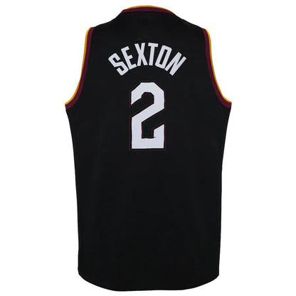 C.Cavaliers #2 Collin Sexton 2020-21 Swingman Jersey Black City Edition Stitched American Basketball Jersey - Main View