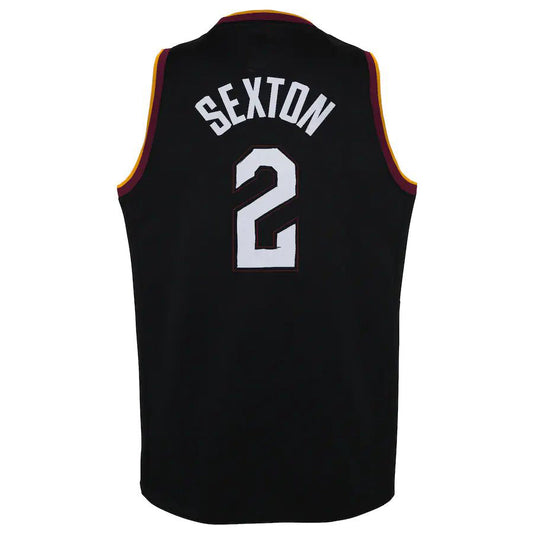 C.Cavaliers #2 Collin Sexton 2020-21 Swingman Jersey Black City Edition Stitched American Basketball Jersey - Main View