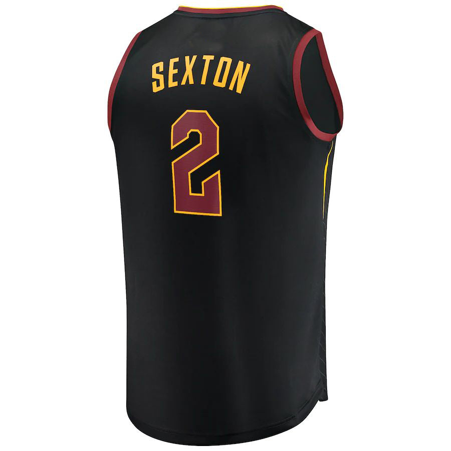 C.Cavaliers #2 Collin Sexton Fanatics Branded Fast Break Replica Player Jersey Black Statement Edition Stitched American Basketball Jersey - Main View