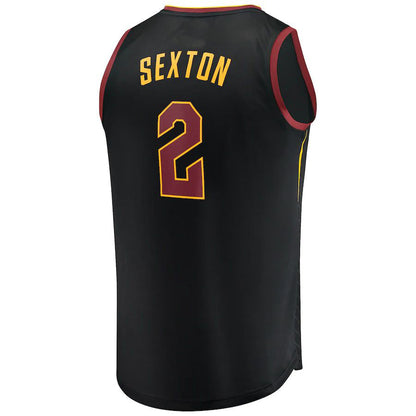 C.Cavaliers #2 Collin Sexton Fanatics Branded Fast Break Replica Player Jersey Black Statement Edition Stitched American Basketball Jersey - Main View