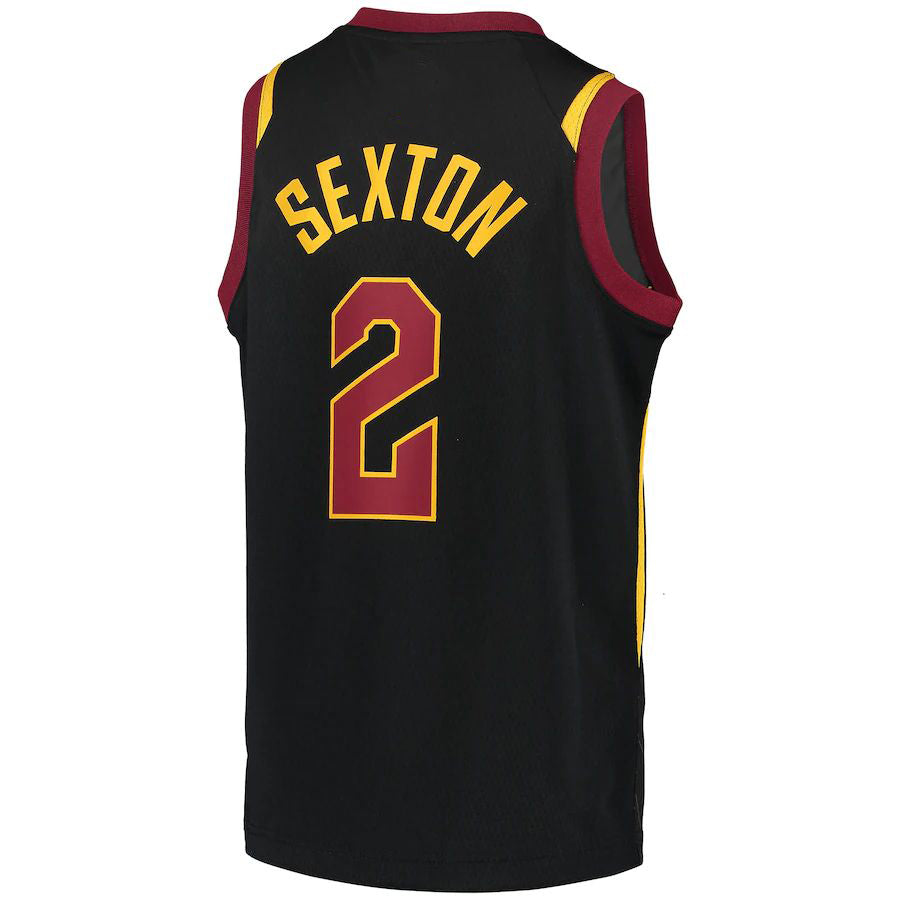 C.Cavaliers #2 Collin Sexton Jordan Brand 2020-21 Swingman Player Jersey Black Statement Edition Stitched American Basketball Jersey - Main View