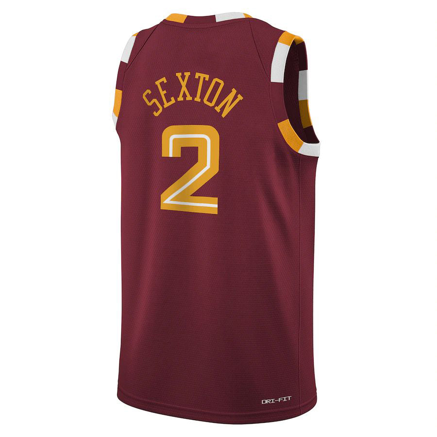 C.Cavaliers #2 Collin Sexton 2021-22 Swingman Jersey Icon Edition Wine Stitched American Basketball Jersey - Main View
