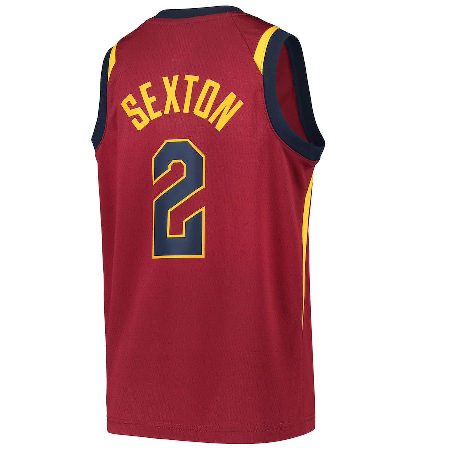 C.Cavaliers #2 Collin Sexton Team Swingman Jersey Icon Edition Wine Stitched American Basketball Jersey - Main View