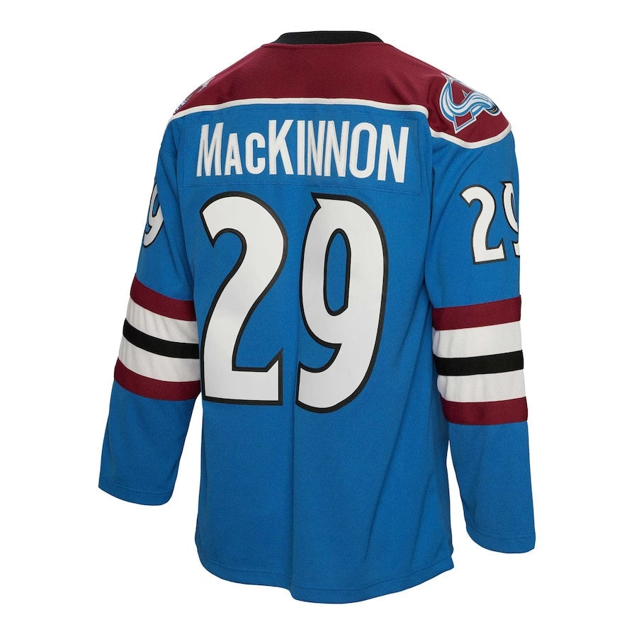 C.Avalanche #29 Nathan MacKinnon Mitchell & Ness 2013-14 Blue Line Player Jersey - Blue American Hockey Jerseys - Main View