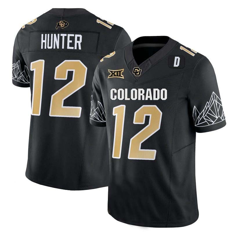 C.Buffaloes #12 Travis Hunter 2024 Black Home Stitched American College Jerseys - Main View