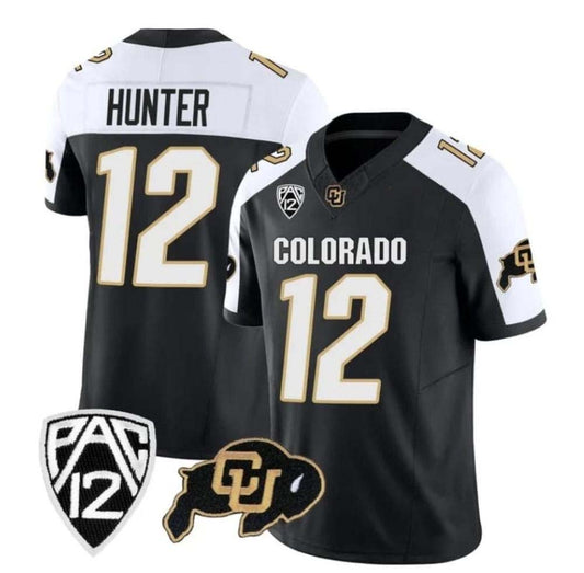C.Buffaloes #12 Travis Hunter Black Vapor Limited Football Stitched American College Jerseys - Main View