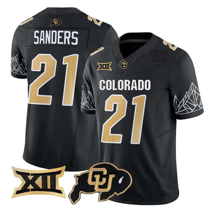 C.Buffaloes #21 Shilo Sanders 2024 Black Home Football Stitched American College Jerseys - Main View