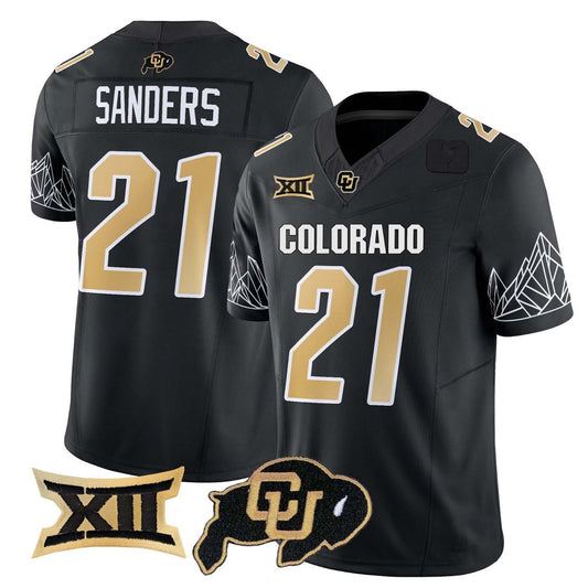 C.Buffaloes #21 Shilo Sanders 2024 Black Home Football Stitched American College Jerseys - Main View