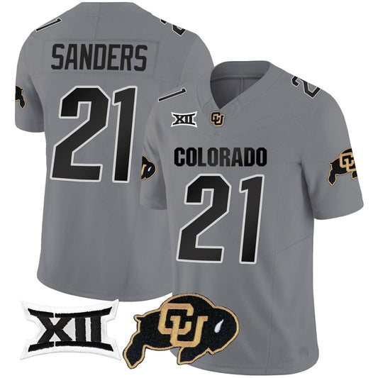 C.Buffaloes #21 Shilo Sanders 2024 Gray Home Alternative Football Stitched American College Jerseys - Main View