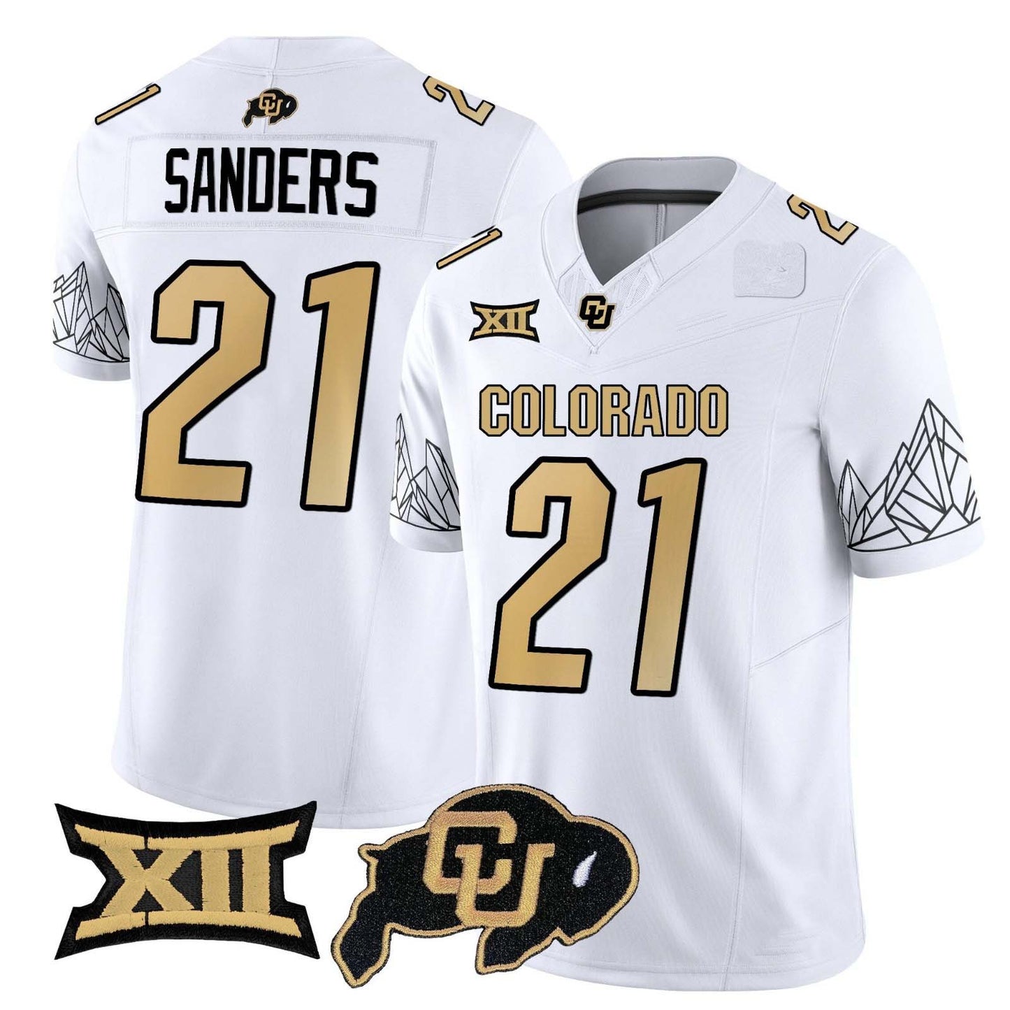 C.Buffaloes #21 Shilo Sanders 2024 White Home Football Stitched American College Jerseys - Main View