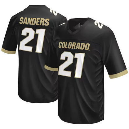 C.Buffaloes #21 Shilo Sanders Original Retro Brand NIL Football Player Jersey – Black American College Jerseys - Main View