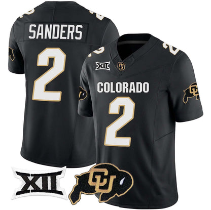 C.Buffaloes #2 Shadeur Sanders 2024 Black Home Alternative Football Stitched American College Jerseys - Main View