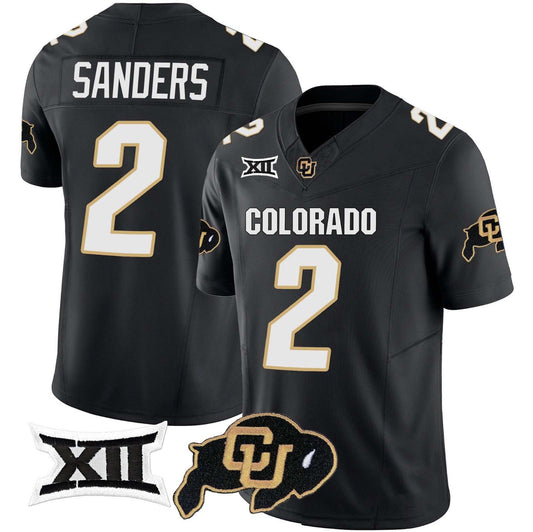 C.Buffaloes #2 Shadeur Sanders 2024 Black Home Alternative Football Stitched American College Jerseys - Main View