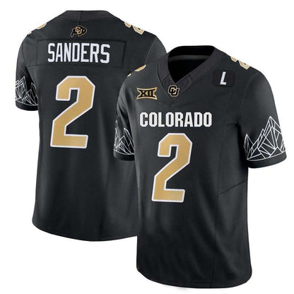 C.Buffaloes #2 Shadeur Sanders 2024 Black Home Football Stitched American College Jerseys - Main View
