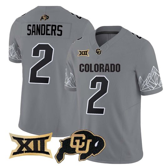 C.Buffaloes #2 Shadeur Sanders 2024 Gray Home Football Stitched American College Jerseys - Main View