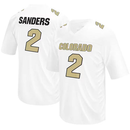 C.Buffaloes #2 Shedeur Sanders Original Retro Brand NIL Football Player Jersey - White American College Jerseys - Main View
