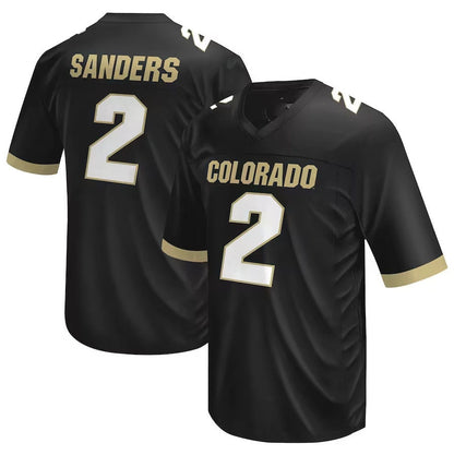 C.Buffaloes #2 Shedeur Sanders Original Retro Brand NIL Football Player Jersey – Black American College Jerseys - Main View