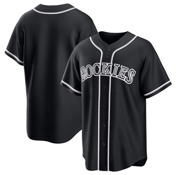 Colorado Rockies Blank Black Out Stitched Baseball Jersey - Main View
