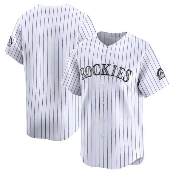 Colorado Rockies Blank White Home Limited Stitched Baseball Jersey - Main View