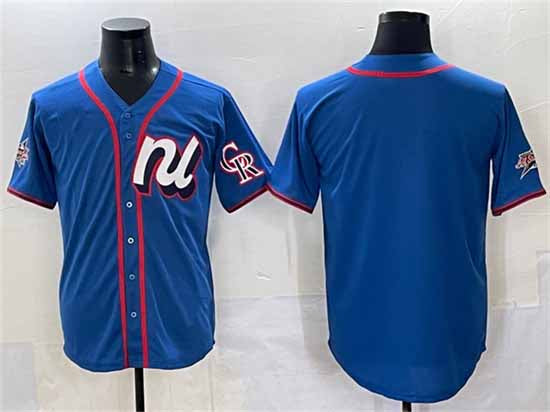Colorado Rockies National League Blank Blue 2025 All-Star Edition Limited Stitched Baseball Jersey - Main View