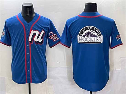 Colorado Rockies National League Team Big Logo Blue 2025 All-Star Edition Limited Stitched Baseball Jersey - Main View
