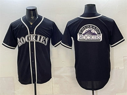 Colorado Rockies Team Big Logo 2026 Fashion Replica Black Out Stitched Jersey - Main View