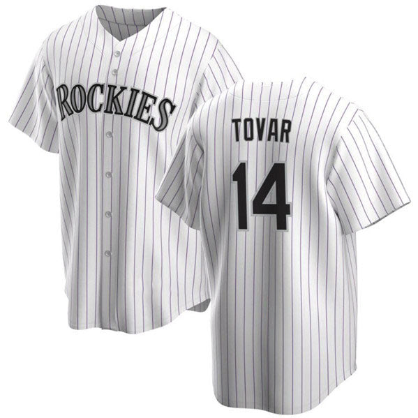 Colorado Rockies #14 Ezequiel Tovar White Cool Base Stitched Baseball Jersey - Main View