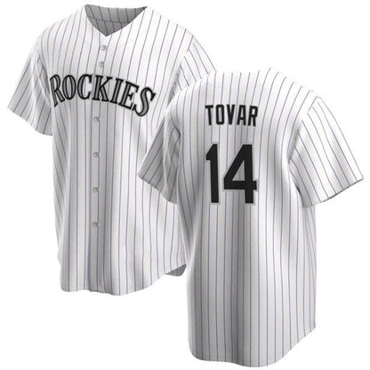 Colorado Rockies #14 Ezequiel Tovar White Cool Base Stitched Baseball Jersey - Main View
