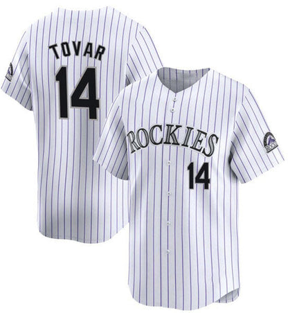 Colorado Rockies #14 Ezequiel Tovar White Cool Base Stitched Baseball Jersey - Main View