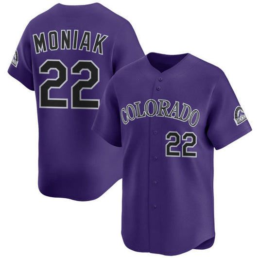 Colorado Rockies #22 Mickey Moniak Purple Limited Stitched Baseball Jersey - Main View