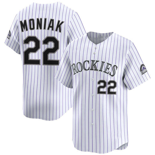Colorado Rockies #22 Mickey Moniak White Home Limited Stitched Baseball Jersey - Main View