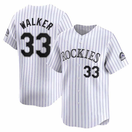 Colorado Rockies #33 Larry Walker White Home Limited Stitched Baseball Jersey - Main View