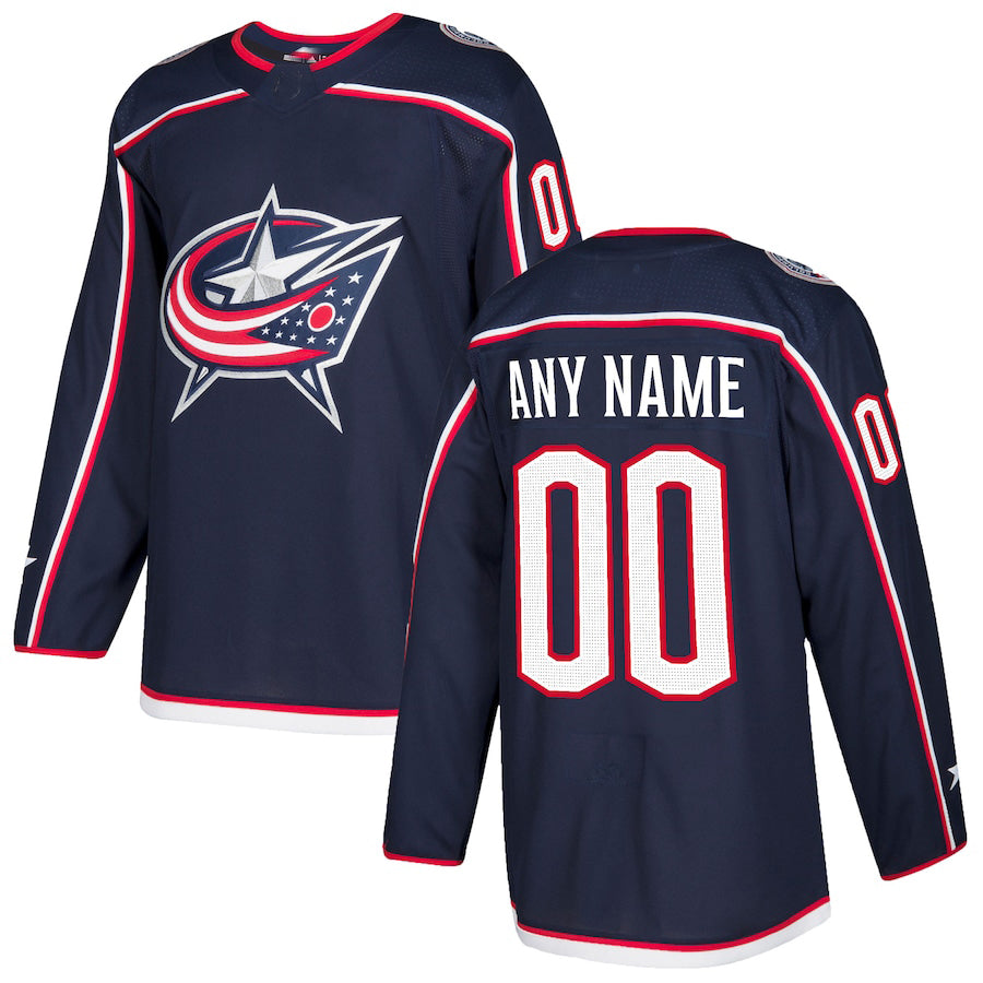 Custom C.Blue Jackets Authentic Jersey Navy Stitched American Hockey Jerseys - Main View