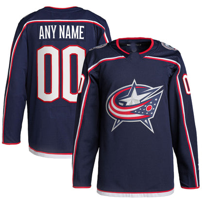 Custom C.Blue Jackets Home Primegreen Authentic Pro Navy Stitched American Hockey Jerseys - Main View