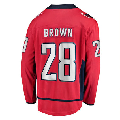 W.Capitals #28 Connor Brown Fanatics Branded Home Breakaway Player Jersey Red Stitched American Hockey Jerseys - Main View