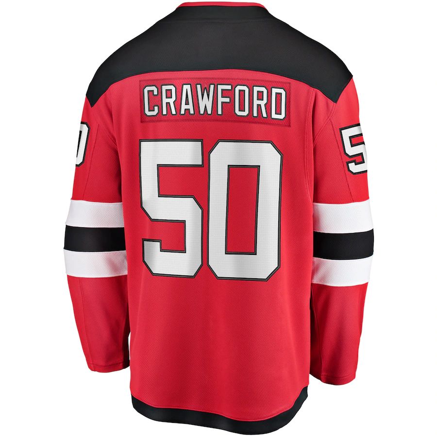NJ.Devils #50 Corey Crawford Fanatics Branded Youth Breakaway Player Jersey Red Stitched American Hockey Jerseys - Main View