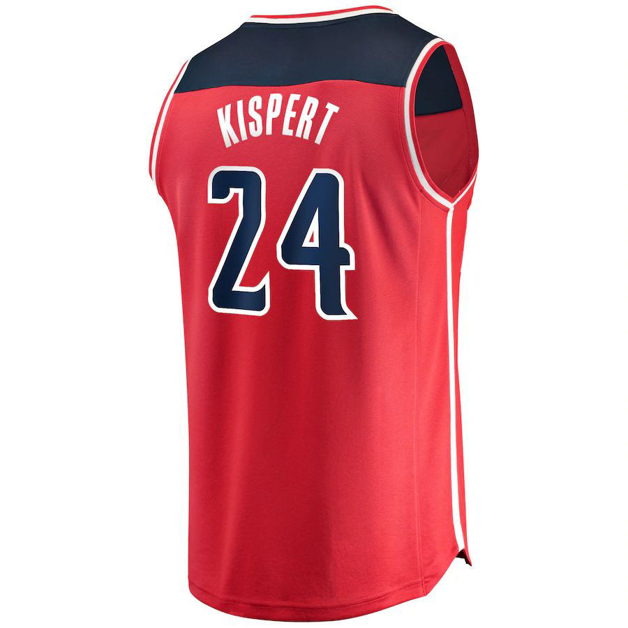 W.Wizards #24 Corey Kispert Fanatics Branded  Draft First Round Pick Fast Break Replica Jersey Red Icon Edition Stitched American Basketball Jersey - Main View