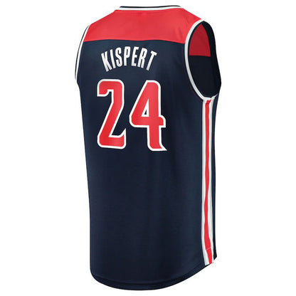 W.Wizards #24 Corey Kispert Fanatics Branded  Fast Break Replica Jersey Navy Statement Edition Stitched American Basketball Jersey - Main View
