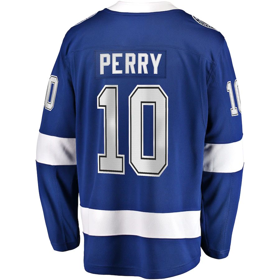 TB.Lightning #10 Corey Perry Fanatics Branded Home Breakaway Player Jersey  Blue Stitched American Hockey Jerseys - Main View
