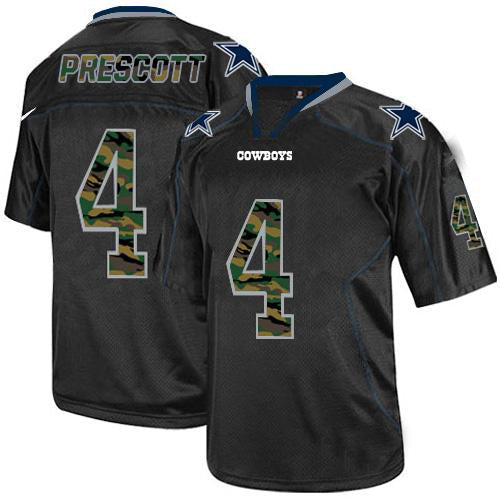 D.Cowboys #4 Dak Prescott Black Stitched Elite Camo Fashion Jersey  American Football Jerseys - Main View