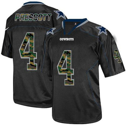 D.Cowboys #4 Dak Prescott Black Stitched Elite Camo Fashion Jersey  American Football Jerseys - Main View