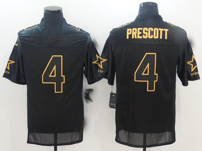 D.Cowboys #4 Dak Prescott Black Stitched  Elite Pro Line Gold Collection Jersey  American Football Jerseys - Main View