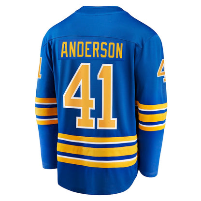 B.Sabres #41 Craig Anderson Fanatics Branded Home Breakaway Player Jersey Royal Stitched American Hockey Jerseys - Main View