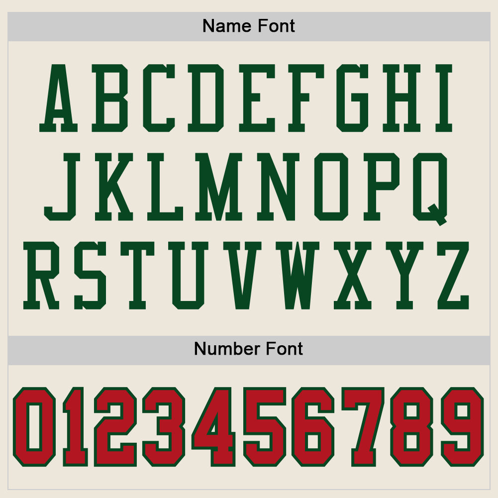 Custom Cream Red-Green Mesh Authentic Football Jersey view 4
