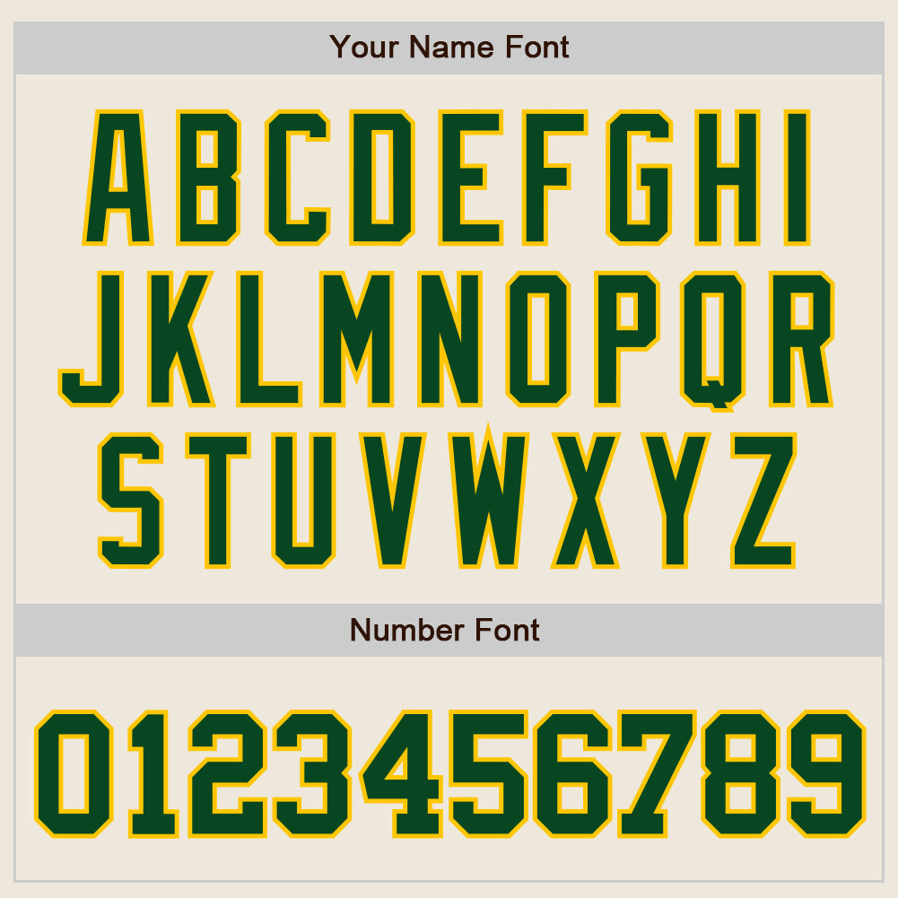 Custom Cream Green-Gold Authentic Baseball Jersey view 4