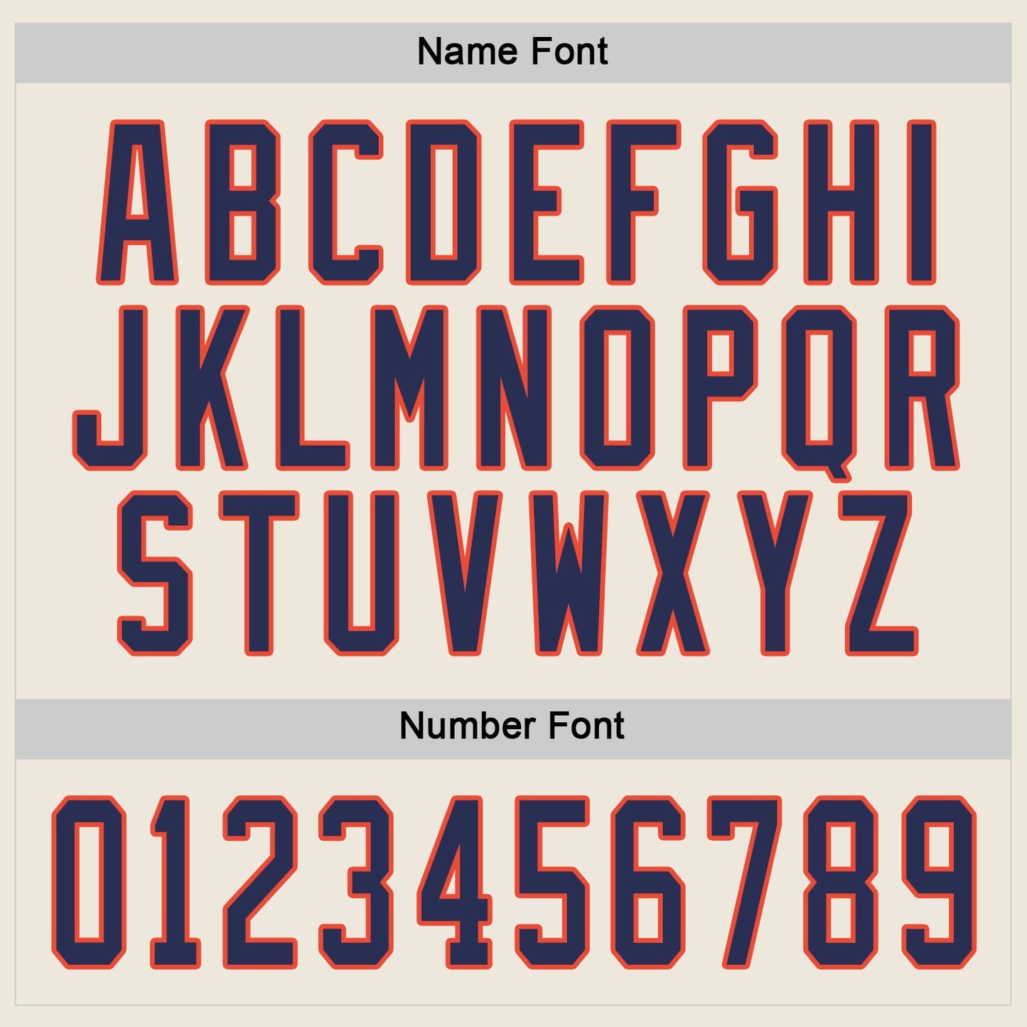 Custom Cream Navy-Orange Hockey Jersey view 3